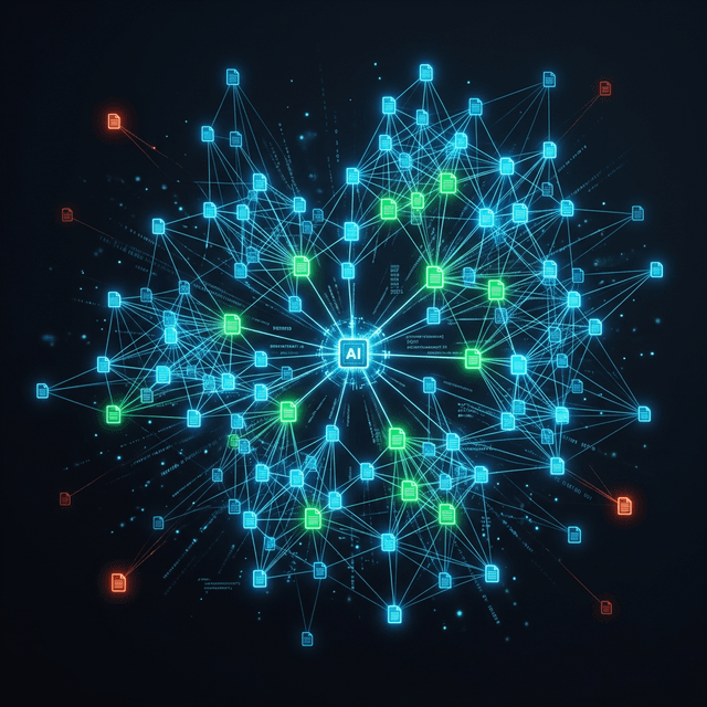 AI-powered network graph visualization of website internal linking structure